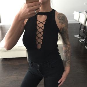 3 for $15🌿Melissa Lace Up Tank